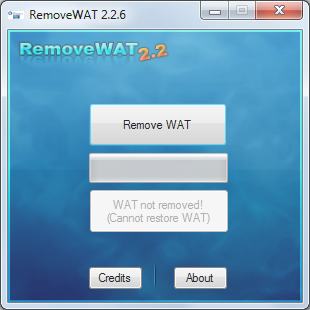 Убираем черный экран программой RemoveWAT2.2