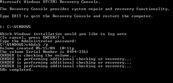 Проверить диск на наличие ошибок (CHKDSK)